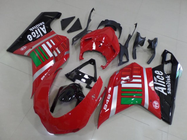 Alice con Verde Carene Moto Ducati 848 1098 1198 07-14 Alice con Verde Carene Moto Ducati 848 1098 1198 07-14