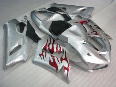 Argento Rosso Fiammas Carene Moto ZX6R 05-06