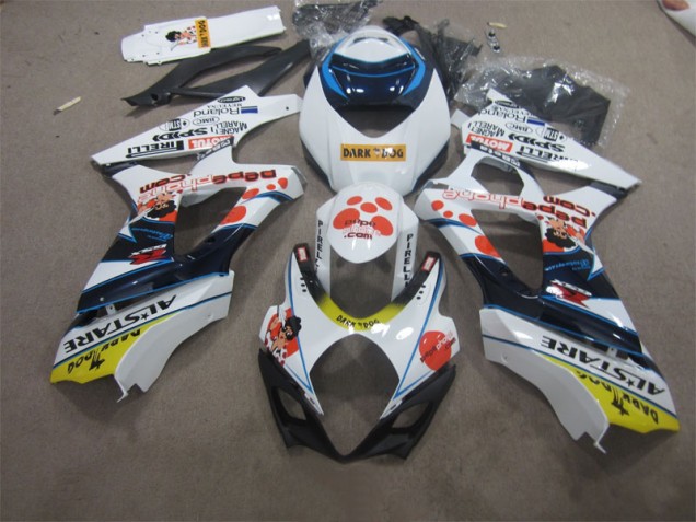 Bianco Blu Dark Dog Carene Moto GSXR 1000 K7 07-08 Bianco Blu Dark Dog Carene Moto GSXR 1000 K7 07-08