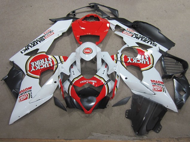 Bianco Lucky Strike Rosso Motul ABS Kit Carenatura Moto GSXR 1000 K5 05-06