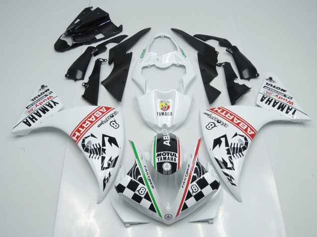 Bianco Nero Abrath Carene Moto R1 12-14 Bianco Nero Abrath Carene Moto R1 12-14