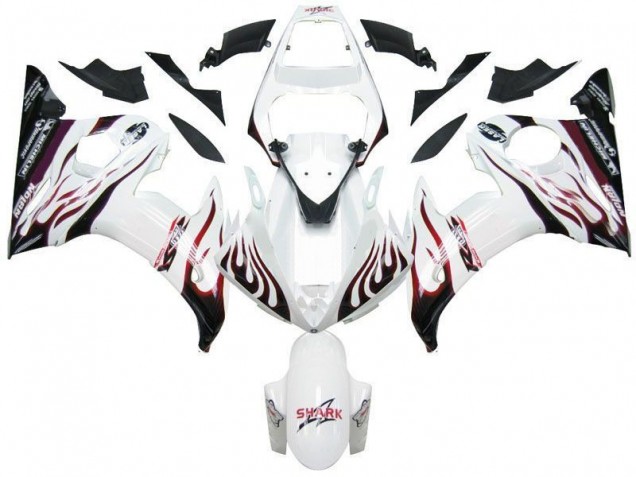 Bianco Nero Rosso Fiamma Carene Moto R6 03-05