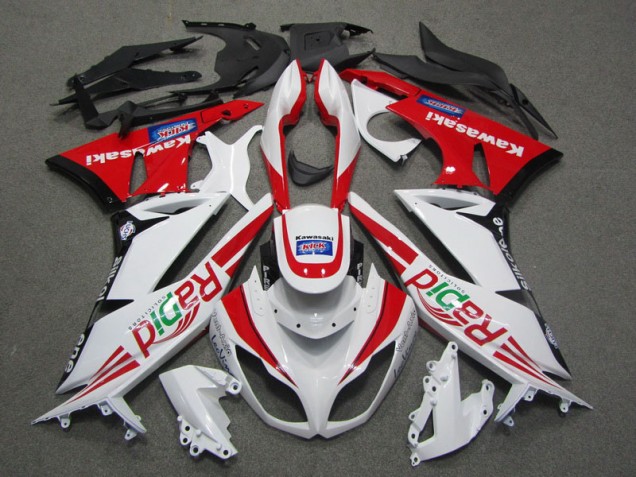 Bianco Rosso Rapid Carene Moto ZX6R 09-12 Bianco Rosso Rapid Carene Moto ZX6R 09-12