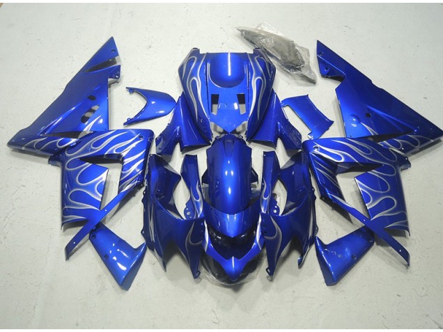 Blu Bianco Fiamma Kit Carena Moto & Plastica Moto ZX10R 03-05 Blu Bianco Fiamma Kit Carena Moto & Plastica Moto ZX10R 03-05