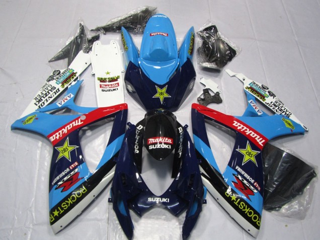 Blu Bianco Rockstar Makita Carene Moto GSXR 600 K6 06-07