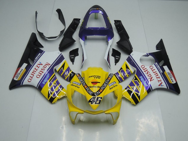 Giallo Bianco Nastro Azzurro Carene Moto CBR 600 F4i 01-03 Giallo Bianco Nastro Azzurro Carene Moto CBR 600 F4i 01-03