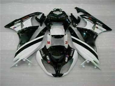 Nero Bianco 3M Touch4 Kits Carenatura Moto Iniezione ZX6R 09-12