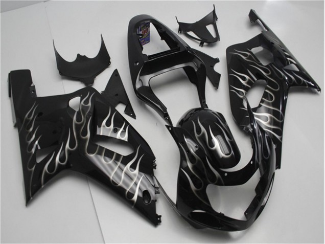 Nero Bianco Fiamma Carene Moto GSXR 600 / 750 K1 K2 K3 01-03 Nero Bianco Fiamma Carene Moto GSXR 600 / 750 K1 K2 K3 01-03