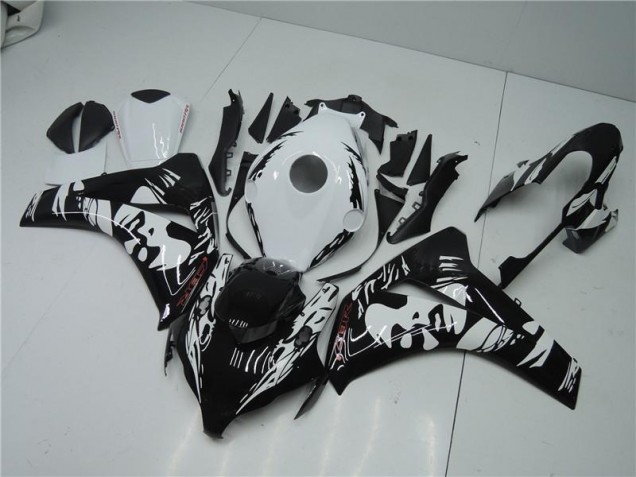 Nero Bianco Kit Completo Carenatura Moto ABS CBR 1000 RR 08-11