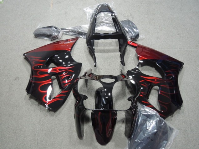 Nero Rosso Fiamma Kit Carene Moto ZX6R 00-02 Nero Rosso Fiamma Kit Carene Moto ZX6R 00-02