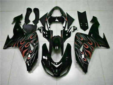 Nero Rosso Fiamma Kits Carenatura Moto Completa ZX10R 06-07