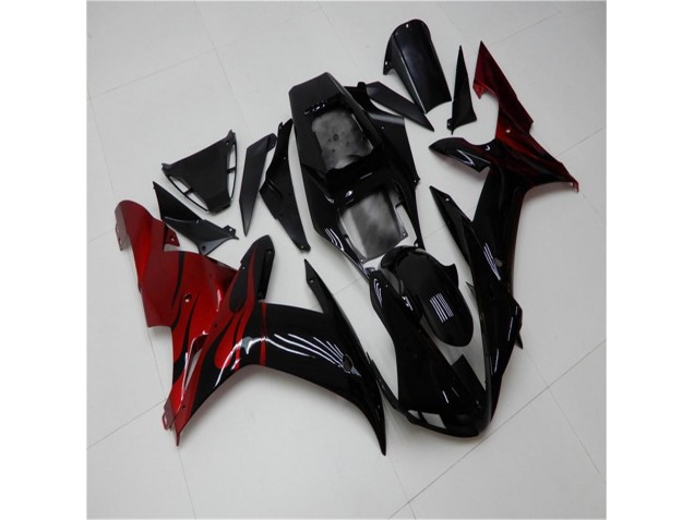Nero Rosso Kit Completo Carenatura Moto ABS R1 02-03