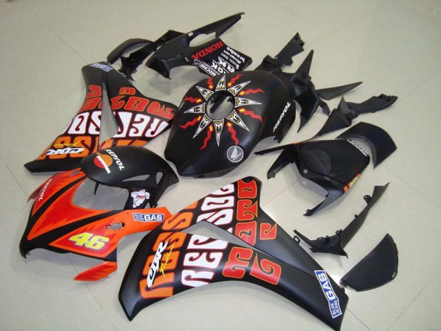 Rossi Nero Opaco Carene Moto CBR 1000 RR 08-11 Rossi Nero Opaco Carene Moto CBR 1000 RR 08-11