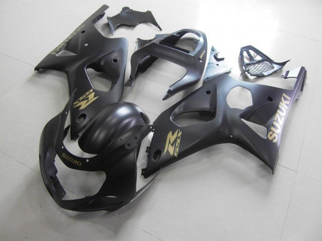 Tutto Nero Opaco con Oro Adesivo Carene Moto GSXR 1000 K1 00-02